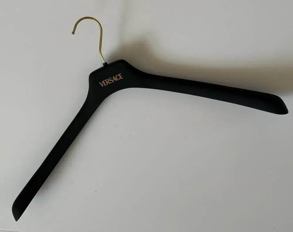 VERSACE Gray Plastic Suit/Jacket Hanger with Gold Hardware 19.8x7